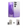 MARSİLYAN™- Galaxy S25 Ultra Kılıf Eksen Minimal Özel Seri - Siyah Bilvis Hayalet Cam Ekran Koruyucu + Bilvis Titan Kamera Lens - GS