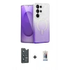 MARSİLYAN™- Galaxy S25 Ultra Kılıf Eksen Minimal Özel Seri - Siyah Joko Magic 5D Cam + Lacivert Bilvis Titan Kamera Lens