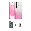 MARSİLYAN™- Galaxy S25 Ultra Kılıf Eksen Minimal Özel Seri - Siyah Joko Magic 5D Cam + Lacivert Bilvis Titan Kamera Lens