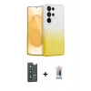 MARSİLYAN™- Galaxy S25 Ultra Kılıf Eksen Minimal Özel Seri - Siyah Joko Magic 5D Cam + Lacivert Bilvis Titan Kamera Lens