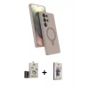 MARSİLYAN™- Galaxy S25 Ultra Kılıf İz Işık Koleksiyonu - Siyah Bilvis 3D Cam Ekran Koruyucu + Bilvis Titan Kamera Lens - SH