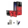 MARSİLYAN™- Galaxy S25 Ultra Kılıf Kıvılcım Modern Serisi - Şeffaf Pasifik Cam Ekran Koruyucu + Bilvis Titan Kamera Lens - GS