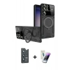 MARSİLYAN™- Galaxy S25 Ultra Kılıf Kıvılcım Modern Serisi - Şeffaf Pasifik Cam Ekran Koruyucu + Bilvis Titan Kamera Lens - LT