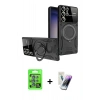 MARSİLYAN™- Galaxy S25 Ultra Kılıf Kıvılcım Modern Serisi - Şeffaf Pasifik Cam Ekran Koruyucu + Raze Metal Kamera Lens - MI