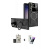 MARSİLYAN™- Galaxy S25 Ultra Kılıf Kıvılcım Modern Serisi - Şeffaf Pasifik Cam Ekran Koruyucu + Bilvis Titan Kamera Lens - TNGI