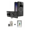 MARSİLYAN™- Galaxy S25 Ultra Kılıf Kıvılcım Modern Serisi - Şeffaf Polymer Nano Ekran Koruyucu + Bilvis Titan Kamera Lens - GS