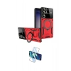 MARSİLYAN™- Galaxy S25 Ultra Kılıf Kıvılcım Modern Serisi - Siyah 3D Antistatik Cam Ekran Koruyucu