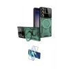 MARSİLYAN™- Galaxy S25 Ultra Kılıf Kıvılcım Modern Serisi - Siyah 3D Antistatik Cam Ekran Koruyucu