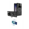 MARSİLYAN™- Galaxy S25 Ultra Kılıf Kıvılcım Modern Serisi - Siyah 3D Antistatik Cam Ekran Koruyucu