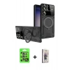 MARSİLYAN™- Galaxy S25 Ultra Kılıf Kıvılcım Modern Serisi - Siyah Bilvis 3D Cam Ekran Koruyucu + Raze Metal Kamera Lens - NLGY