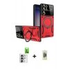MARSİLYAN™- Galaxy S25 Ultra Kılıf Kıvılcım Modern Serisi - Siyah Joko Magic 5D Hayalet Cam + Raze Metal Kamera Lens - GS