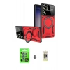 MARSİLYAN™- Galaxy S25 Ultra Kılıf Kıvılcım Modern Serisi - Siyah Joko Magic 5D Hayalet Cam + Raze Metal Kamera Lens - MI