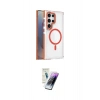 MARSİLYAN™- Galaxy S25 Ultra Kılıf Kozmos Doku Koleksiyonu - Şeffaf Pasifik Cam Ekran Koruyucu