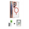 MARSİLYAN™- Galaxy S25 Ultra Kılıf Kozmos Doku Koleksiyonu - Şeffaf Polymer Nano Ekran Koruyucu + Raze Metal Kamera Lens - GS