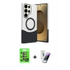 MARSİLYAN™- Galaxy S25 Ultra Kılıf Kozmos Form Özel Seri - Şeffaf Pasifik Cam Ekran Koruyucu + Raze Metal Kamera Lens - NLGY