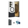 MARSİLYAN™- Galaxy S25 Ultra Kılıf Kozmos Form Özel Seri - Siyah 3D Antistatik Cam Ekran Koruyucu + Bilvis Titan Kamera Lens - LT