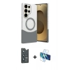 MARSİLYAN™- Galaxy S25 Ultra Kılıf Kozmos Form Özel Seri - Siyah 3D Antistatik Cam Ekran Koruyucu + Bilvis Titan Kamera Lens - LT