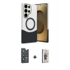 MARSİLYAN™- Galaxy S25 Ultra Kılıf Kozmos Form Özel Seri - Siyah Bilvis 3D Cam Ekran Koruyucu + Bilvis Titan Kamera Lens - LT