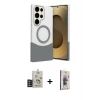 MARSİLYAN™- Galaxy S25 Ultra Kılıf Kozmos Form Özel Seri - Siyah Bilvis 3D Cam Ekran Koruyucu + Bilvis Titan Kamera Lens - TNGI