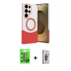 MARSİLYAN™- Galaxy S25 Ultra Kılıf Kozmos Form Özel Seri - Siyah Bilvis 3D Cam Ekran Koruyucu + Raze Metal Kamera Lens - MI