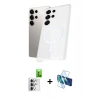 MARSİLYAN™- Galaxy S25 Ultra Kılıf Kutup Minimal - Siyah 3D Antistatik Seramik Nano Ekran Koruyucu + Raze Metal Kamera Lens - GS
