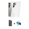 MARSİLYAN™- Galaxy S25 Ultra Kılıf Kutup Minimal - Siyah 3D Antistatik Seramik Nano Ekran Koruyucu + Bilvis Titan Kamera Lens - LT