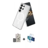 MARSİLYAN™- Galaxy S25 Ultra Kılıf Nova Asil Prime - Siyah 3D Antistatik Cam Ekran Koruyucu + Bilvis Titan Kamera Lens - GS