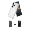 MARSİLYAN™- Galaxy S25 Ultra Kılıf Nova Asil Prime - Siyah 3D Antistatik Hayalet Cam Ekran Koruyucu + Bilvis Titan Kamera Lens - LT