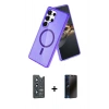 MARSİLYAN™- Galaxy S25 Ultra Kılıf Nova Asil Prime - Siyah 3D Antistatik Hayalet Cam Ekran Koruyucu + Bilvis Titan Kamera Lens - LT