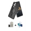 MARSİLYAN™- Galaxy S25 Ultra Kılıf Nova Asil Prime - Siyah 3D Antistatik Seramik Nano Ekran Koruyucu + Bilvis Titan Kamera Lens - TNGI