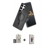 MARSİLYAN™- Galaxy S25 Ultra Kılıf Nova Asil Prime - Siyah Bilvis 3D Cam Ekran Koruyucu + Bilvis Titan Kamera Lens - GS