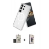 MARSİLYAN™- Galaxy S25 Ultra Kılıf Nova Asil Prime - Siyah Bilvis 3D Cam Ekran Koruyucu + Bilvis Titan Kamera Lens - TNGI