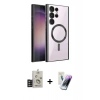 MARSİLYAN™- Galaxy S25 Ultra Kılıf Nova Işık Özel Seri - Şeffaf Pasifik Cam Ekran Koruyucu + Bilvis Titan Kamera Lens - TNGI