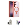 MARSİLYAN™- Galaxy S25 Ultra Kılıf Nova Işık Özel Seri - Şeffaf Pasifik Cam Ekran Koruyucu + Bilvis Titan Kamera Lens - TNGI