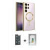 MARSİLYAN™- Galaxy S25 Ultra Kılıf Nova Işık Özel Seri - Şeffaf Polymer Nano Ekran Koruyucu + Bilvis Titan Kamera Lens - LT