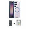 MARSİLYAN™- Galaxy S25 Ultra Kılıf Nova Işık Özel Seri - Şeffaf Polymer Nano Ekran Koruyucu + Bilvis Titan Kamera Lens - LT