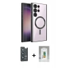 MARSİLYAN™- Galaxy S25 Ultra Kılıf Nova Işık Özel Seri - Şeffaf Polymer Nano Ekran Koruyucu + Bilvis Titan Kamera Lens - LT