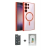 MARSİLYAN™- Galaxy S25 Ultra Kılıf Nova Işık Özel Seri - Şeffaf Polymer Nano Ekran Koruyucu + Bilvis Titan Kamera Lens - LT