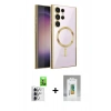 MARSİLYAN™- Galaxy S25 Ultra Kılıf Nova Işık Özel Seri - Şeffaf Polymer Nano Ekran Koruyucu + Raze Metal Kamera Lens - GS