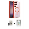 MARSİLYAN™- Galaxy S25 Ultra Kılıf Nova Işık Özel Seri - Şeffaf Polymer Nano Ekran Koruyucu + Bilvis Titan Kamera Lens - SH