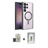 MARSİLYAN™- Galaxy S25 Ultra Kılıf Nova Işık Özel Seri - Şeffaf Polymer Nano Ekran Koruyucu + Bilvis Titan Kamera Lens - TNGI