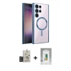 MARSİLYAN™- Galaxy S25 Ultra Kılıf Nova Işık Özel Seri - Şeffaf Polymer Nano Ekran Koruyucu + Bilvis Titan Kamera Lens - TNGI