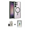 MARSİLYAN™- Galaxy S25 Ultra Kılıf Nova Işık Özel Seri - Şeffaf Polymer Nano Ekran Koruyucu + Bilvis Titan Kamera Lens - TNGI