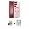 MARSİLYAN™- Galaxy S25 Ultra Kılıf Nova Işık Özel Seri - Şeffaf Polymer Nano Ekran Koruyucu + Bilvis Titan Kamera Lens - TNGI