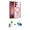 MARSİLYAN™- Galaxy S25 Ultra Kılıf Nova Işık Özel Seri - Siyah 3D Antistatik Cam Ekran Koruyucu + Raze Metal Kamera Lens - GS