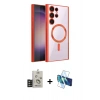 MARSİLYAN™- Galaxy S25 Ultra Kılıf Nova Işık Özel Seri - Siyah 3D Antistatik Cam Ekran Koruyucu + Bilvis Titan Kamera Lens - TNGI