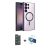 MARSİLYAN™- Galaxy S25 Ultra Kılıf Nova Işık Özel Seri - Siyah 3D Antistatik Seramik Nano Ekran Koruyucu + Bilvis Titan Kamera Lens - LT