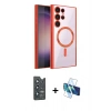 MARSİLYAN™- Galaxy S25 Ultra Kılıf Nova Işık Özel Seri - Siyah 3D Antistatik Seramik Nano Ekran Koruyucu + Bilvis Titan Kamera Lens - LT