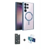 MARSİLYAN™- Galaxy S25 Ultra Kılıf Nova Işık Özel Seri - Siyah 3D Antistatik Seramik Nano Ekran Koruyucu + Bilvis Titan Kamera Lens - LT