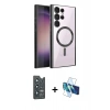 MARSİLYAN™- Galaxy S25 Ultra Kılıf Nova Işık Özel Seri - Siyah 3D Antistatik Seramik Nano Ekran Koruyucu + Bilvis Titan Kamera Lens - LT